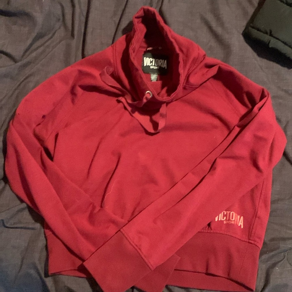Victoria Sport cowl neck sweatshirt with thumb holes
